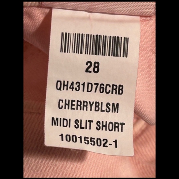 Sanctuary Cherry Blossom Midi Slit Distressed Denim Shorts Pink Size 28 - Picture 16 of 16